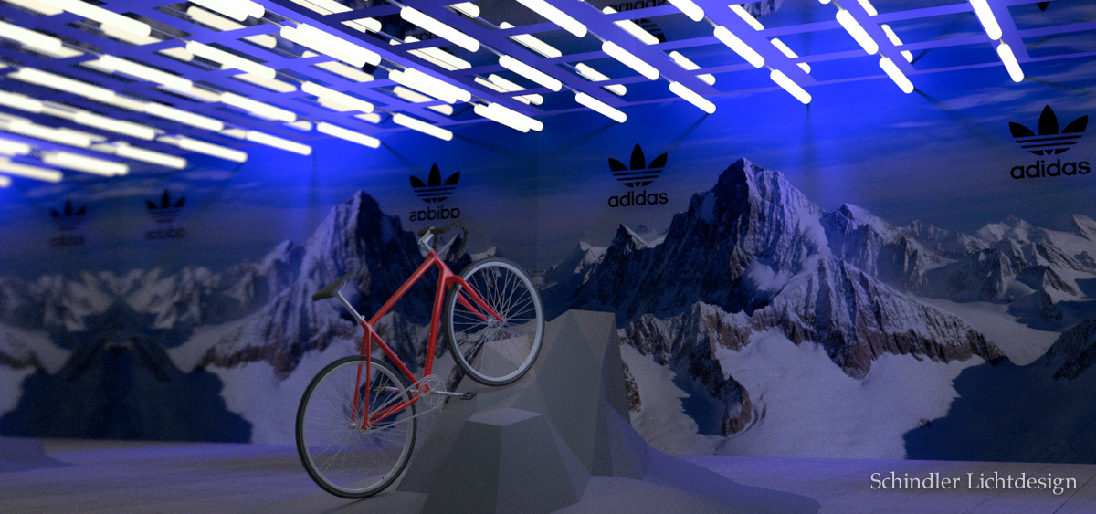 Konzept Rendering für Adidas Messestand